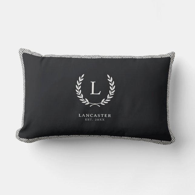 Modern chique familienaam Initiaal Monogram Geek K Kussen (Voorkant)