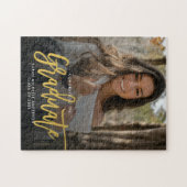 Modern chique foto Afstuderen cadeau aandenken Legpuzzel (Horizontaal)