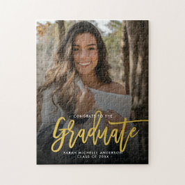 Modern chique foto Afstuderen cadeau aandenken Legpuzzel