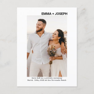 Modern chique foto bruiloft eloped aankondiging Ka