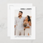 Modern chique foto bruiloft eloped aankondiging Ka (Voorkant / Achterkant)