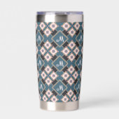 Modern chique geometrisch bloemenmonogrampatroon geïsoleerde drinkbeker (Voorkant)