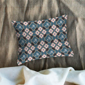 Modern chique geometrisch bloemenmonogrampatroon kussensloop