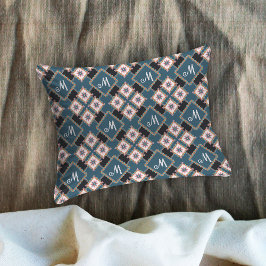 Modern chique geometrisch bloemenmonogrampatroon kussensloop