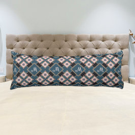 Modern chique geometrisch bloemenmonogrampatroon lichaamskussen