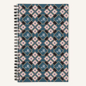 Modern chique geometrisch bloemenmonogrampatroon notitieboek (Voorkant)