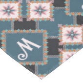 Modern chique geometrisch bloemenmonogrampatroon tafelkleed (Gekanteld)