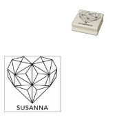 Modern chique geometrisch hart rubberstempel (Gestempeld)