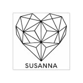 Modern chique geometrisch hart rubberstempel (Afrduk)