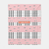 Modern chique geruite roze & wit fleece deken (Voorkant)