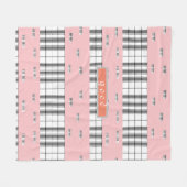 Modern chique geruite roze & wit fleece deken (Voorkant (Horizontaal))