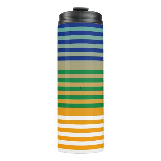 Modern chique gestreepte thermosbeker (Voorkant)