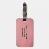 Modern chique getextureerd roze Bagagelabel (Achterkant verticaal)