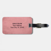 Modern chique getextureerd roze Bagagelabel (Achterkant horizontaal)