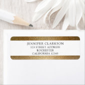 Modern chique glitter goud persoonlijk retouradres etiket (Insitu)