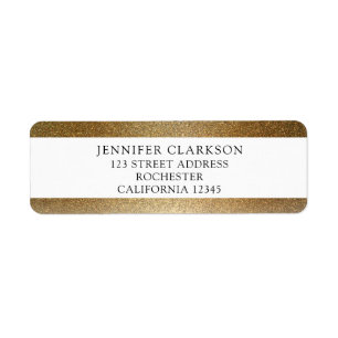 Modern chique glitter goud persoonlijk retouradres etiket