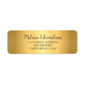 Modern chique glitter gouden script retouradres etiket (Voorkant)