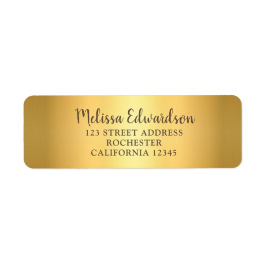 Modern chique glitter gouden script retouradres etiket (Voorkant)