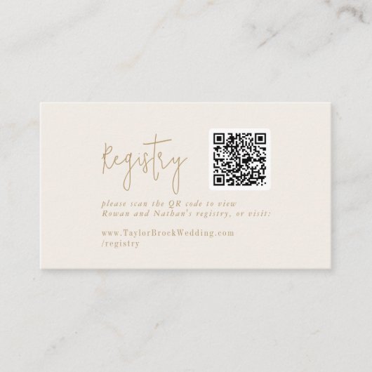 Modern Chique  Gold Gift Registry Informatiekaartje (Voorkant)