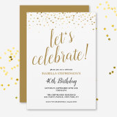 Modern chique goud 40e verjaardagsfeestje kaart