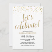 Modern chique goud 40e verjaardagsfeestje kaart (Voorkant)