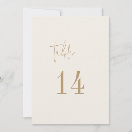 Modern chique  goud 5x7" Tafelnummers (Achterkant)