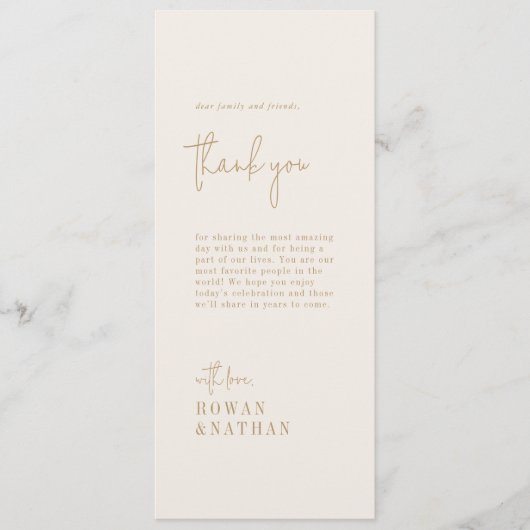 Modern chique  goud dank u tafel Kaarten (Voorkant)