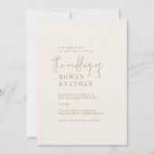 Modern chique  goud de bruiloft van kaart (Voorkant)