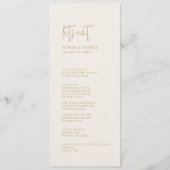 Modern chique  goud Laten we het huwelijksmenu ete Menu (Voorkant)