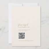 Modern Chique Goud Monogram QR Code Bruiloft Kaart (Achterkant)