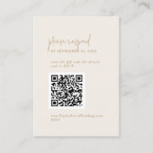 Modern Chique  Goud QR Code RSVP Informatiekaartje (Voorkant)