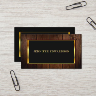 Modern chique goud zwart hout patroon professionee visitekaartje