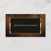 Modern chique goud zwart hout patroon professionee visitekaartje (Voorkant)