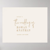 Modern chique gouden afdrukbare bruiloft welkom poster (Voorkant)