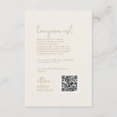 Modern chique gouden bruiloft huwelijksreis wens informatiekaartje (Voorkant)