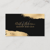 Modern chique gouden folie penseelstreek make-up m visitekaartje (Voorkant)
