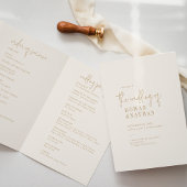 Modern chique  gouden gevouwen bruiloft programma