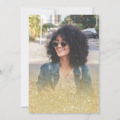 Modern chique gouden glitter klasse van foto afstu kaart (Achterkant)