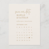 Modern chique  gouden kalender Sla de datum op Uitnodiging Briefkaart (Voorkant)