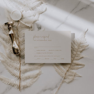 Modern chique  gouden menu keuze RSVP-kaart