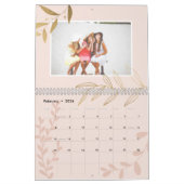 Modern chique gouden tak blush roze 13 foto rooste kalender (Feb 2026)