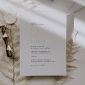 Modern chique goudfolie zwart wit Casual bruiloft Folie Uitnodiging