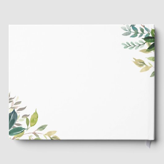 Modern chique groen boeket bruiloft gastenboek (Achterkant)