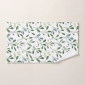 Modern chique groen Waterverf botanische bladeren Bad Handdoek (Handdoek)