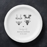 Modern chique hart & zwart lingerie Vrijgezellenfe Papieren Bordje<br><div class="desc">Deze schattige papieren borden zouden een geweldige aanvulling zijn op je lingerie feestartikelen! Voeg eenvoudig uw eigen tekst toe door op de optie "personaliseren" te klikken.</div>