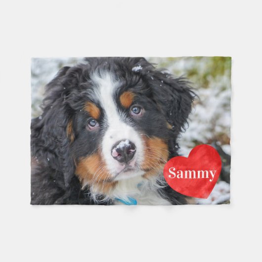 Modern chique huisdier foto gepersonaliseerd Honde Fleece Deken (Voorkant (Horizontaal))