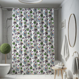 Modern chique kleurrijke Glazen in lood bloempatro Douchegordijn