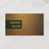 Modern chique koperen glitter goudgroen lijst visitekaartje (Voorkant)