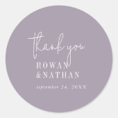 Modern chique lavendel Paarse dank u Stickers (Voorkant)