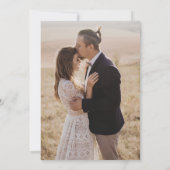 Modern chique lavendel Paarse foto terug bruiloft Kaart (Achterkant)